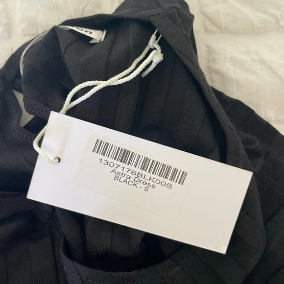 Reformation black astra ribbed open slit midi dress - Picture 6 of 9